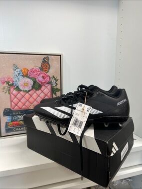 🔥🔥 New Adidas Black and White Adizero Soccer Cleats size men 9